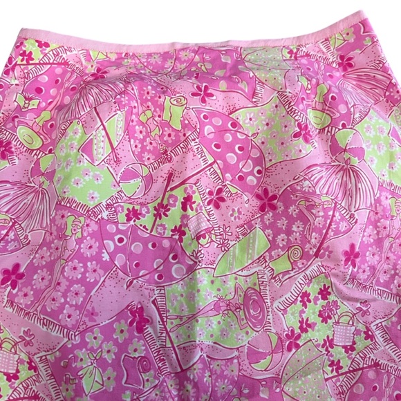 Lilly Pulitzer Vintage Clarissa Sunset Pink Beach Blanket Bingo Mini Skirt - Picture 4 of 7